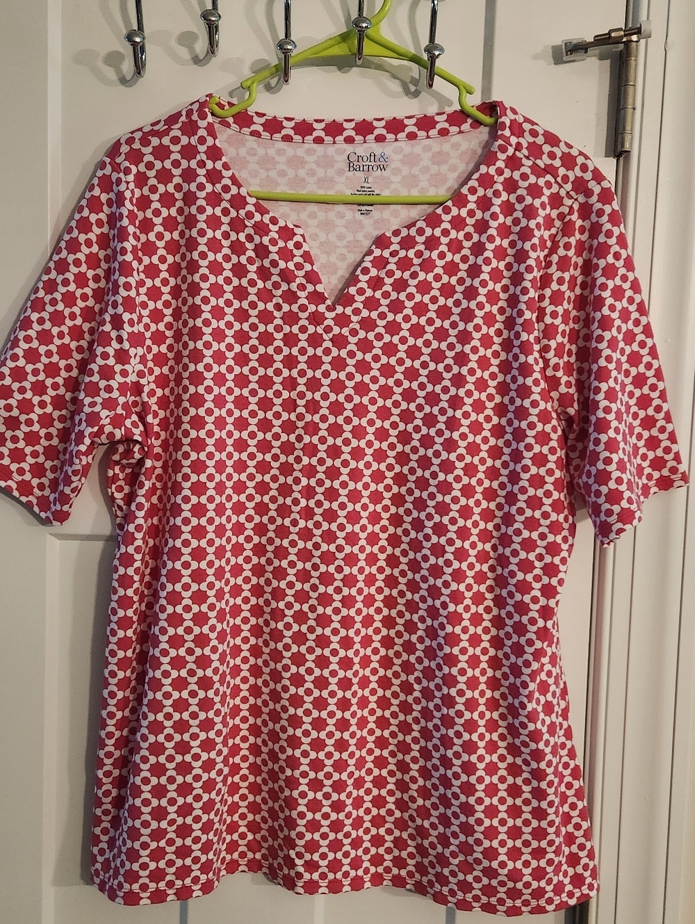 Croft & Barrow Pink & White Top